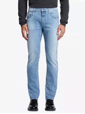7 For All Mankind Slimmy Jeans Mens 31 Light Wash- Slim Straight Denim